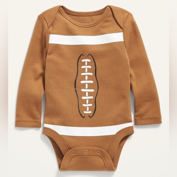 Old Navy Other - Old Navy Long-Sleeve Football Graphic Bodysuit | 0-3M